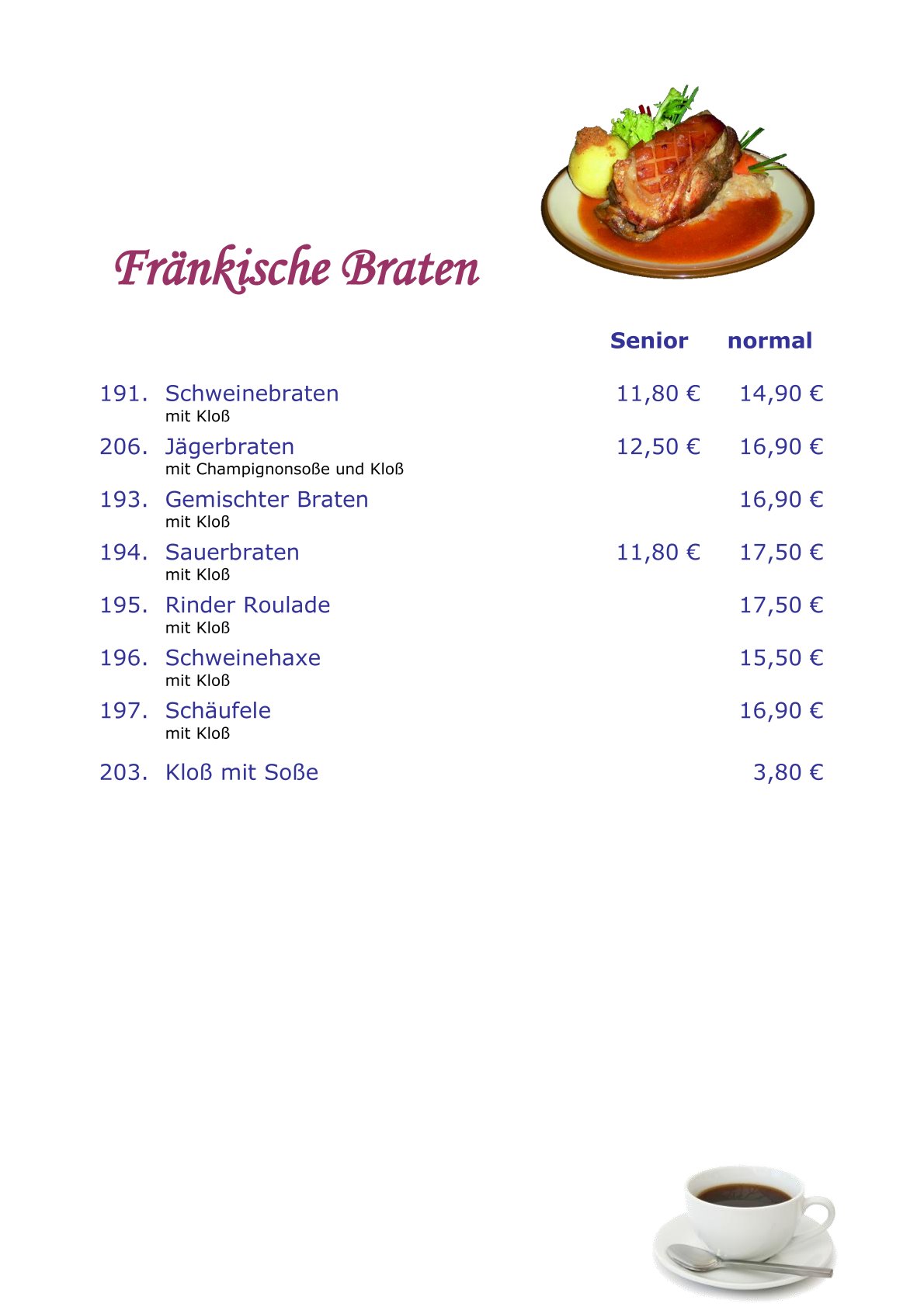 Speisekarte